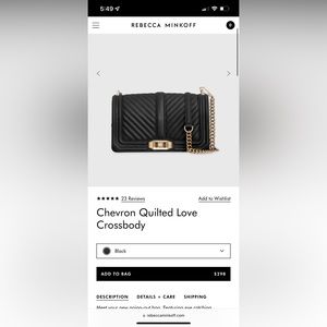 Rebecca Minkoff Chevron quilted love crossbody!